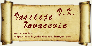 Vasilije Kovačević vizit kartica